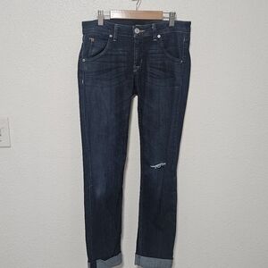 Hudson Bacara crop straight cuffed jeans